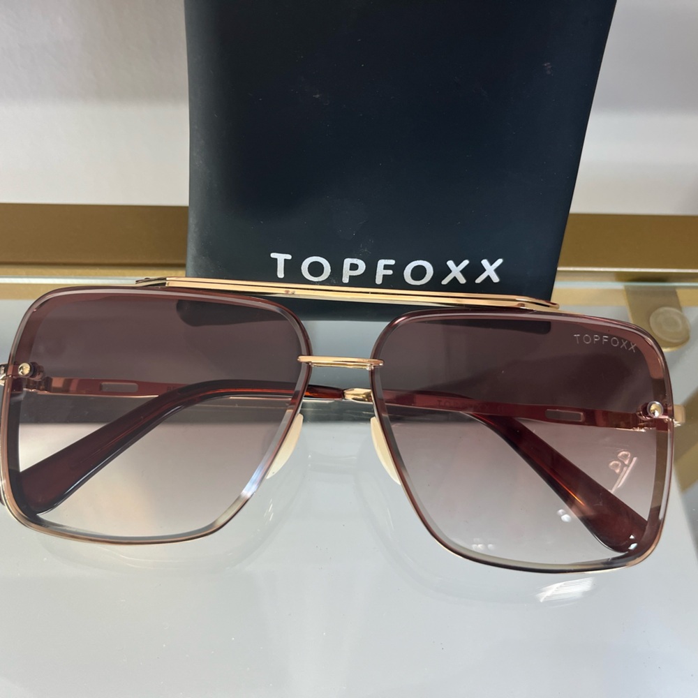 Topfoxx Bella tangle free Aviator Sunglasses with Gold Frame Limited